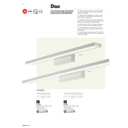 Redo 01-1527 - LED-Badspiegelleuchte DAO LED/36W/230V 90 cm IP44 weiß
