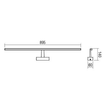 Redo 01-1678 - LED-Badezimmer-Spiegelbeleuchtung NEPTUNE 1xLED/18W/230V IP44