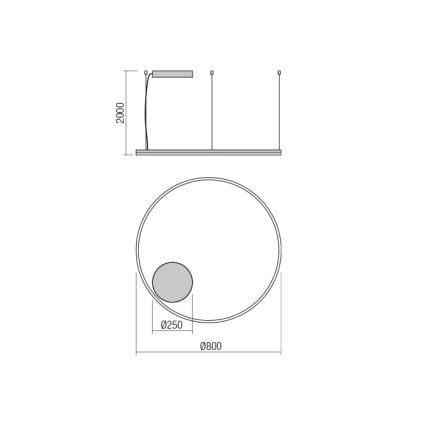 Redo 01-1713 - LED-Kronleuchter an Schnur ORBIT LED/55W/230V