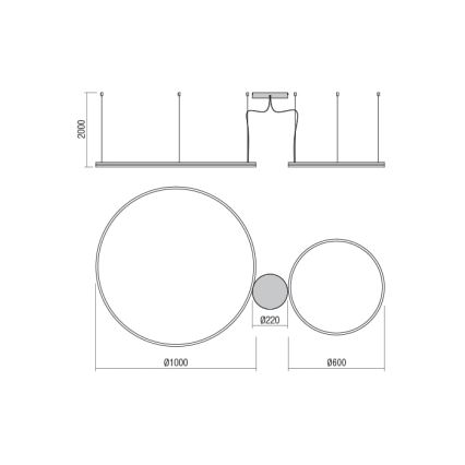 Redo 01-1721 - LED-Kronleuchter an Schnur ORBIT LED/42W + LED/66W/230V