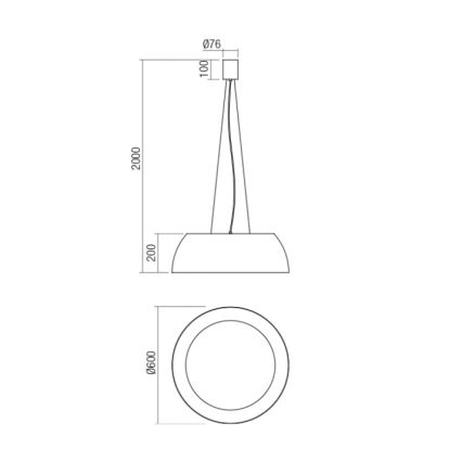 Redo 01-1732 - LED-Hängeleuchte an Schnur BLAIR LED/55W/230V 3000K weiß