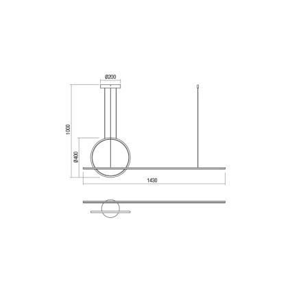 Redo 01-1734 - Dimmbare LED-Hängeleuchte an Schnur GIOTTO LED/46W/230V weiß