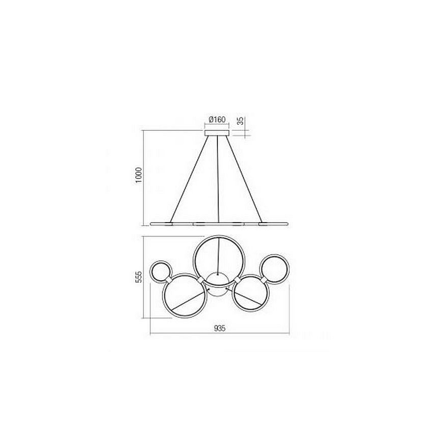 Redo 01-1742 - LED-Kronleuchter an Schnur RADIUS LED/45W/230V