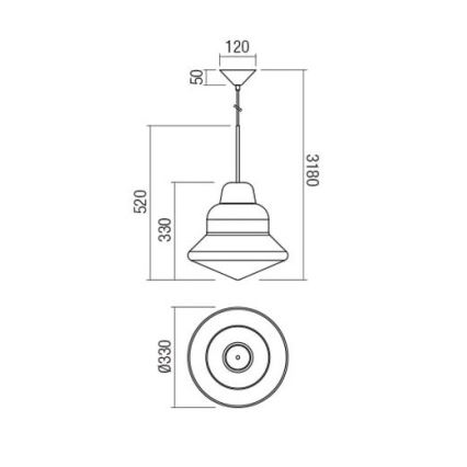 Redo 01-1770 - Pendelleuchte AMNO an Stahlseil 1xE27/42W/230V Ø 33 cm beige
