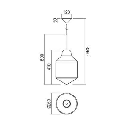 Redo 01-1772 - Hängeleuchte AMNO mit Kabelaufhängung 1xE27/42W/230V Ø 26 cm beige