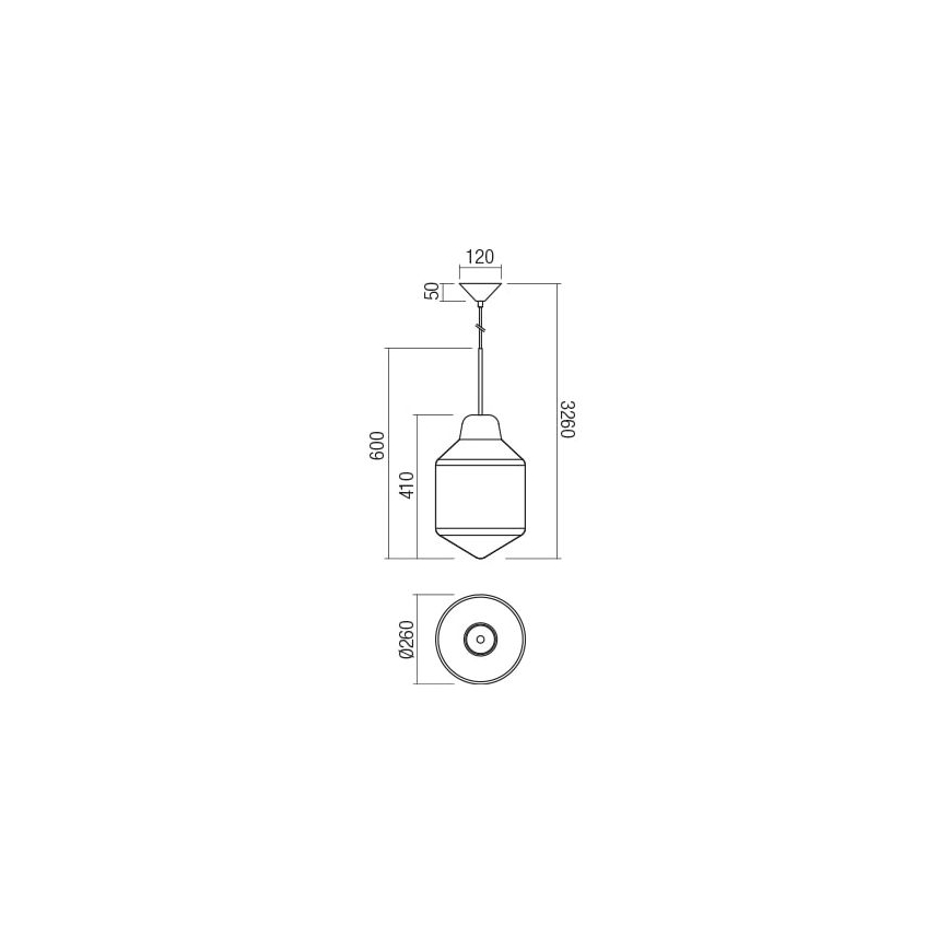 Redo 01-1773 - Pendelleuchte an Kabel AMNO 1xE27/42W/230V Ø 26 cm grau