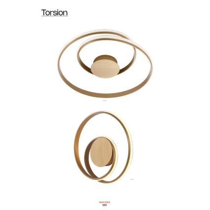 Redo 01-1790 - dimmbare LED-Wandleuchte TORSION LED/27W/230V Ø 40 cm bronzefarben