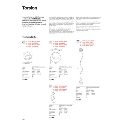 Redo 01-1791 - LED dimmbare Deckenbeleuchtung TORSION 1xLED/30W/230V