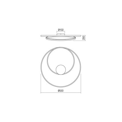 Redo 01-1791 - LED dimmbare Deckenbeleuchtung TORSION 1xLED/30W/230V