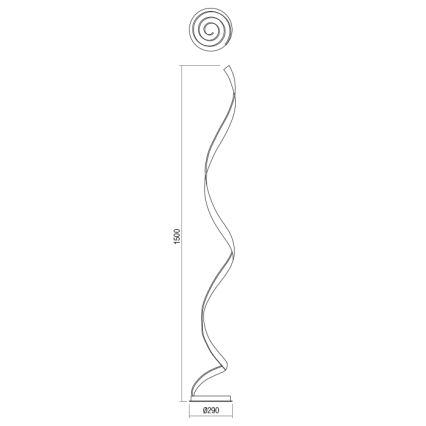 Redo 01-1797 - dimmbare LED-Stehleuchte TORSION LED/24W/230V 3000K weiß