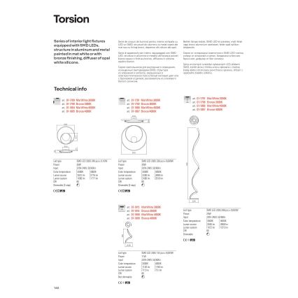 Redo 01-1798 - LED-dimmbare Stehleuchte TORSION LED/24W/230V 3000K bronzefarben