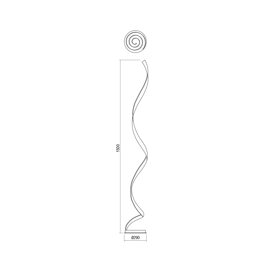 Redo 01-1798 - LED-dimmbare Stehleuchte TORSION LED/24W/230V 3000K bronzefarben