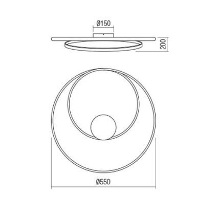 Redo 01-1886 - Dimmbare LED-Deckenleuchte TORSION LED/29W/230V Ø 55 cm weiß