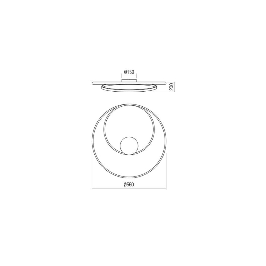 Redo 01-1886 - Dimmbare LED-Deckenleuchte TORSION LED/29W/230V Ø 55 cm weiß