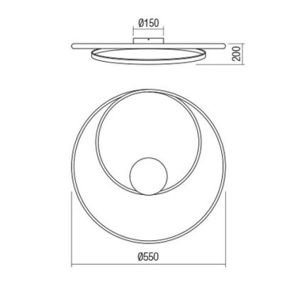 Redo 01-1887 - dimmbare LED-Deckenleuchte TORSION LED/29W/230V 4000K Ø 55 cm Bronze
