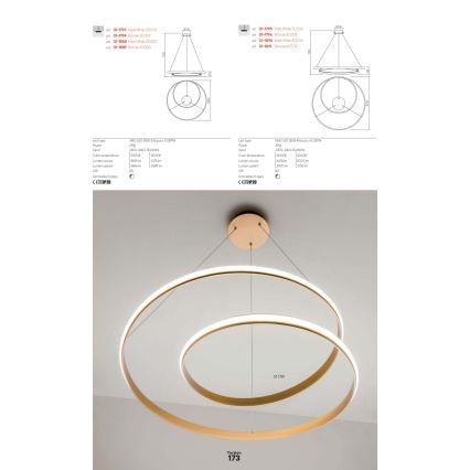 Redo 01-1888 - Dimmbare LED-Hängeleuchte an Kabel TORSION LED/29W/230V Ø 55 cm weiß