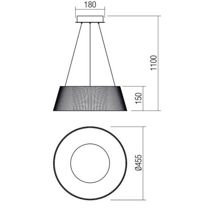 Redo 01-1938 - LED-Hängeleuchte an Schnur  SARIS LED/36W/230V anthrazit