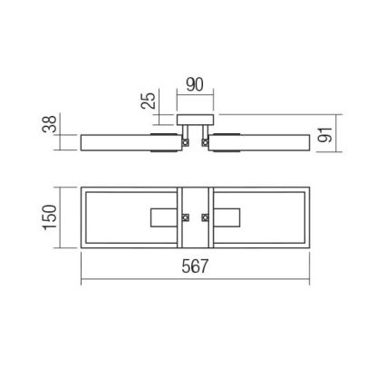 Redo 01-1968 - Deckenleuchte TIMBER 2xE27/42W/230V Buche