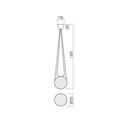 Redo 01-1972 - LED-Hängeleuchte an Schnur ALLURIA 1xE27/5W/230V d 25 cm