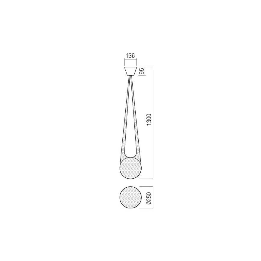 Redo 01-1972 - LED-Hängeleuchte an Schnur ALLURIA 1xE27/5W/230V d 25 cm