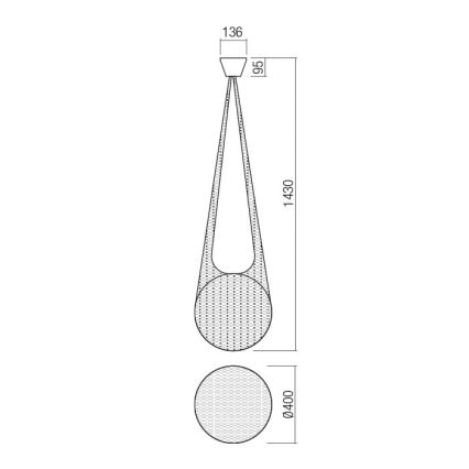 Redo 01-1974 - LED-Hängeleuchte an Schnur ALLURIA 1xE27/10W/230V d 40 cm