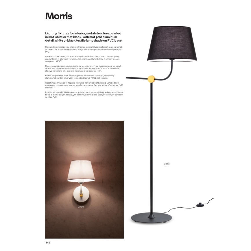 Redo 01-1981 - Tischlampe MORRIS 1xE27/42W/230V schwarz