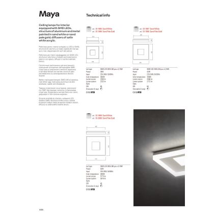 Redo 01-2004 - LED-dimmbare Deckenleuchte MAYA LED/75W/230V Ø 60 cm gold