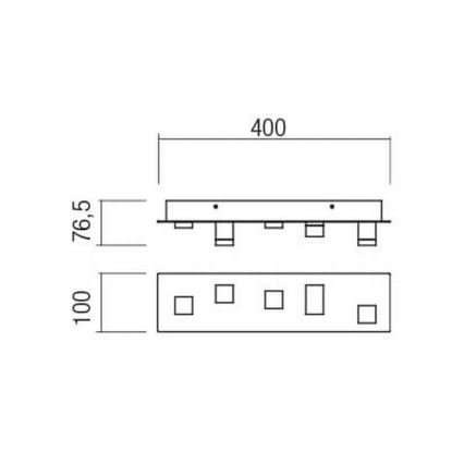 Redo 01-2013 - LED-Deckenleuchte PIXEL LED/15W/230V 3000K 40x10 cm schwarz