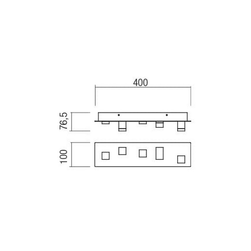 Redo 01-2013 - LED-Deckenleuchte PIXEL LED/15W/230V 3000K 40x10 cm schwarz