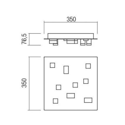 Redo 01-2014 - LED-Deckenleuchte PIXEL LED/27W/230V 3000K 35x35 cm weiß