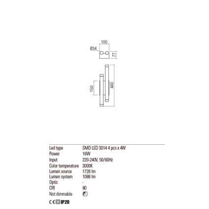 Redo 01-2033 - LED-Wandbeleuchtung MADISON 4xLED/4W/230V golden