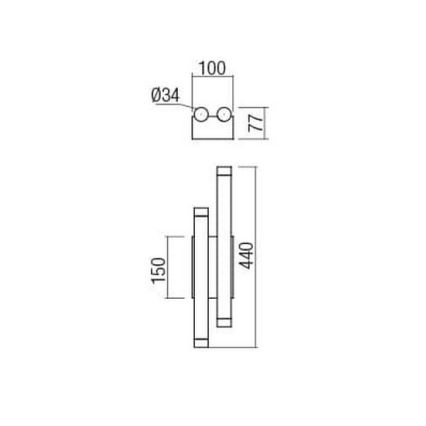 Redo 01-2033 - LED-Wandbeleuchtung MADISON 4xLED/4W/230V golden