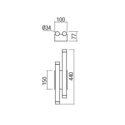 Redo 01-2035 - LED-Wandbeleuchtung MADISON 4xLED/4W/230V schwarz