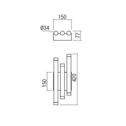 Redo 01-2036 - LED-Wandbeleuchtung MADISON 6xLED/4W/230V golden