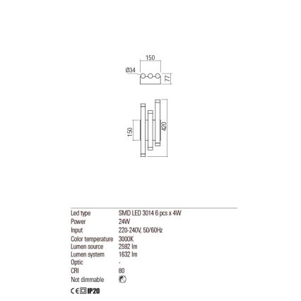 Redo 01-2037 - LED-Wandbeleuchtung MADISON 6xLED/4W/230V kupfern