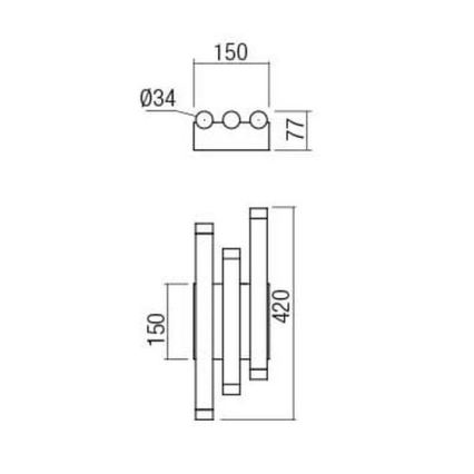 Redo 01-2037 - LED-Wandbeleuchtung MADISON 6xLED/4W/230V kupfern