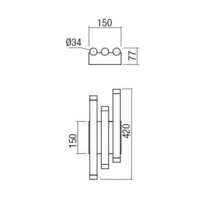 Redo 01-2038 - LED-Wandbeleuchtung MADISON 6xLED/4W/230V schwarz