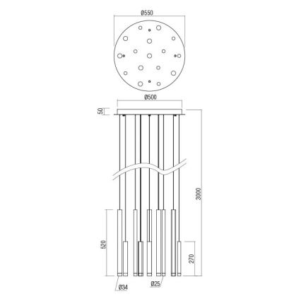 Redo 01-2059 - LED-Hängeleuchte an Schnur MADISON 16xLED/4W/230V kupfern