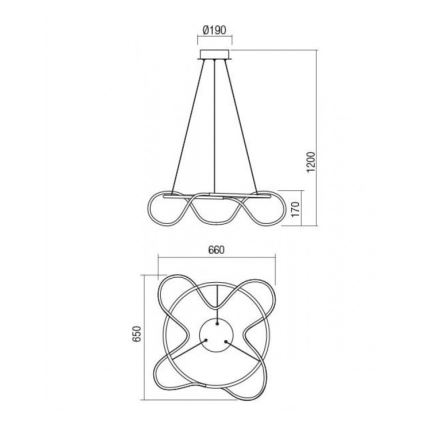 Redo 01-2110 - Dimmbare LED-Hängeleuchte an Schnur CORRAL LED/40W/230V 3000K golden