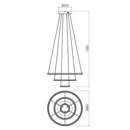 Redo 01-2173 - LED-Hängeleuchte an Schnur NUNZIA LED/54W/230V