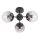 Redo 01-2176 - Pendelleuchte SEMIA an Stange, 3xE14/28W/230V, schwarz/rauchglas