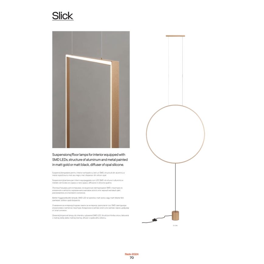 Redo 01-2197 - LED Stehlampe SLICK LED/19W/230V schwarz