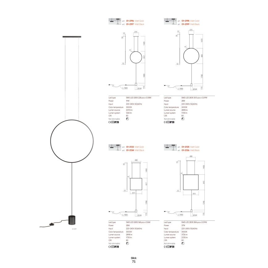 Redo 01-2197 - LED Stehlampe SLICK LED/19W/230V schwarz
