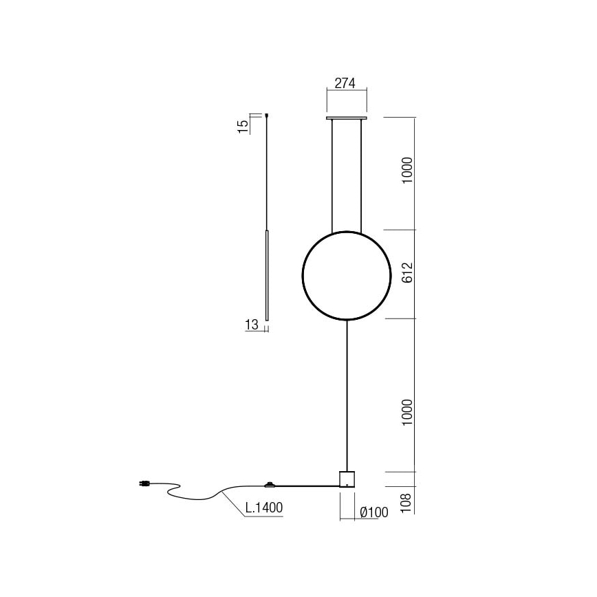 Redo 01-2197 - LED Stehlampe SLICK LED/19W/230V schwarz
