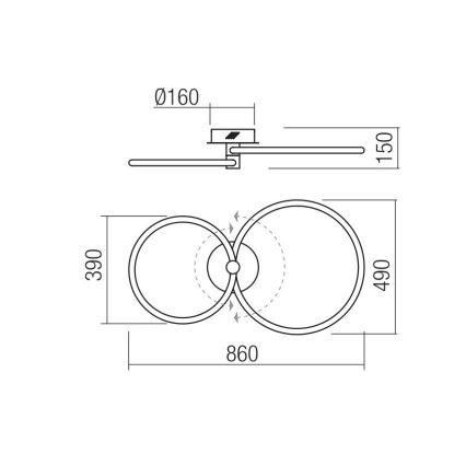 Redo 01-2223 - Dimmbare LED-Aufbauleuchte SPELL LED/43W/230V 3000K weiß