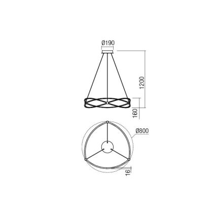 Redo 01-2251 - Dimmbare LED-Hängeleuchte QUARK LED/43W/230V 3000K d 60 cm matt Chrom