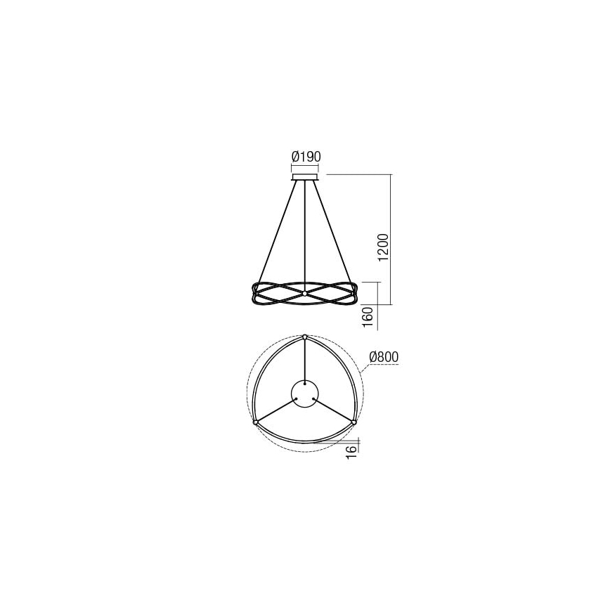 Redo 01-2251 - Dimmbare LED-Hängeleuchte QUARK LED/43W/230V 3000K d 60 cm matt Chrom