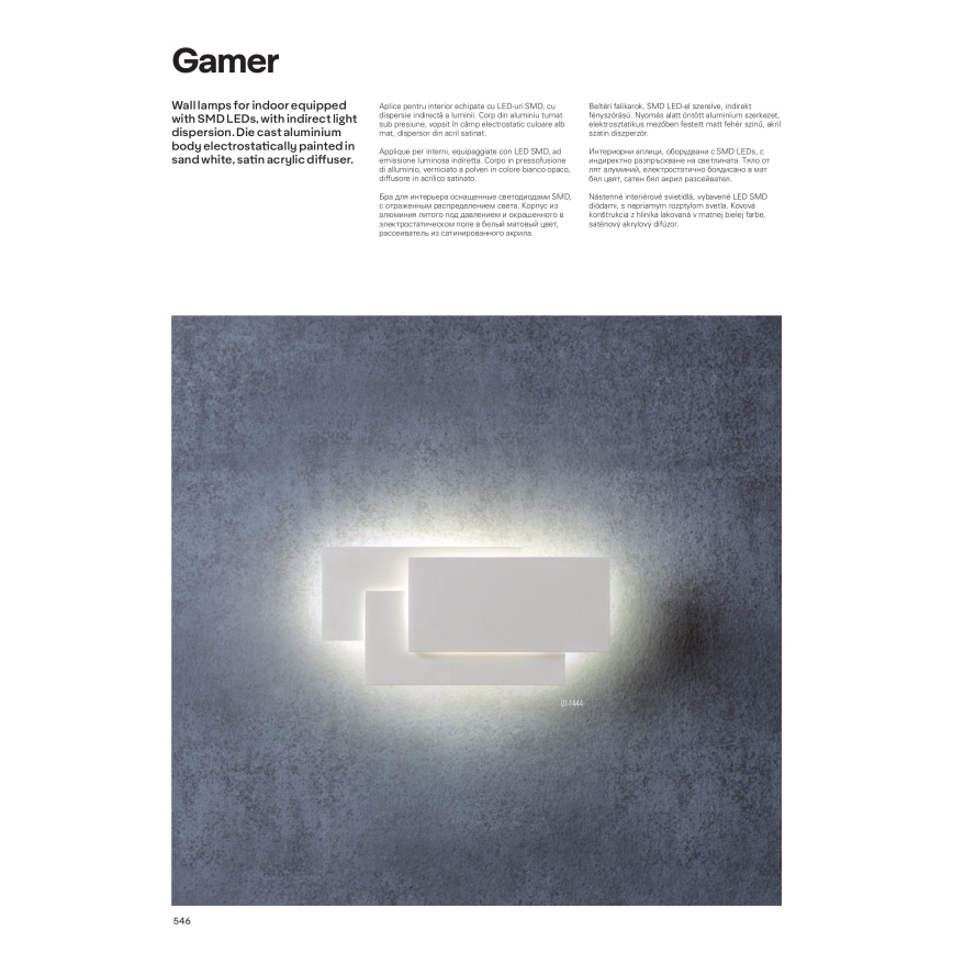 Redo 01-2297 - LED-Wandleuchte GAMER LED/36W/230V weiß