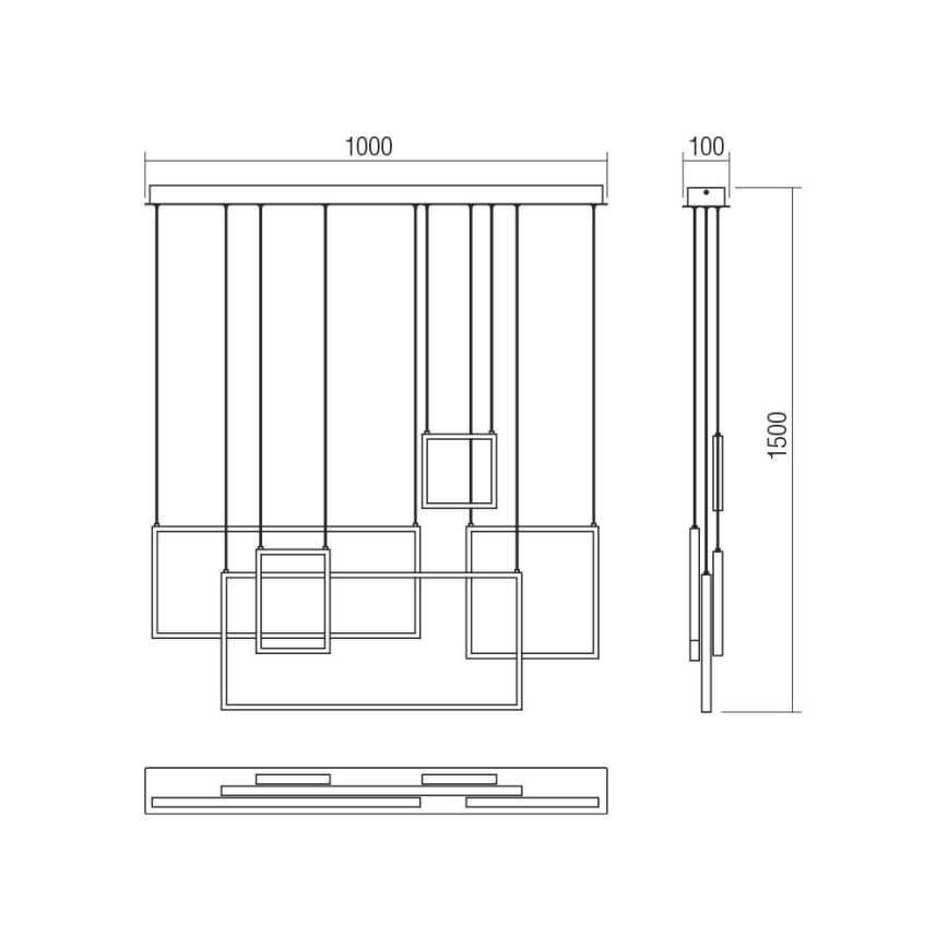Redo 01-2318 - Dimmbare LED-Hängeleuchte PLANA LED/80W/230V schwarz