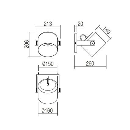 Redo 01-2399 - Wandleuchte POOH 1xE27/42W/230V Buche